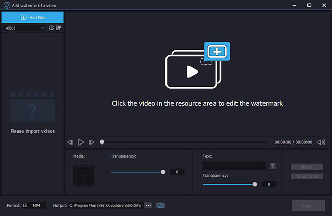add watermark to video interface