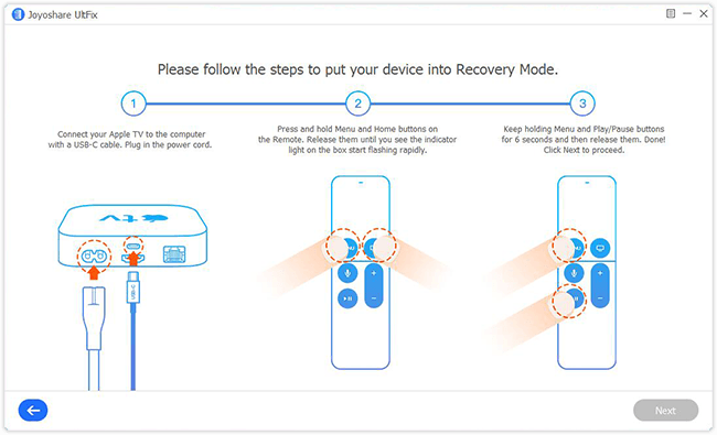 set apple tv into recovery mode