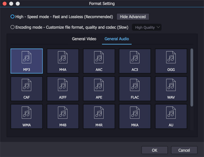 set output format