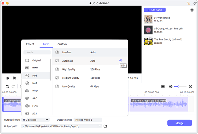 choose encoding mode and output format