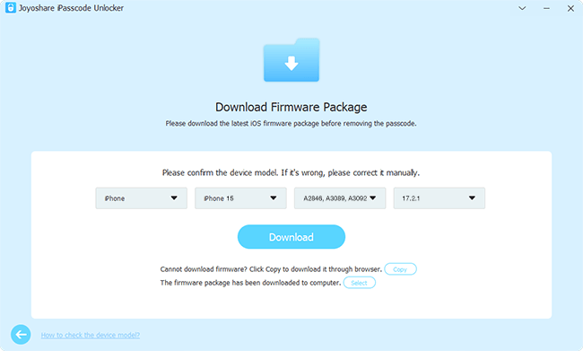 download the firmware package