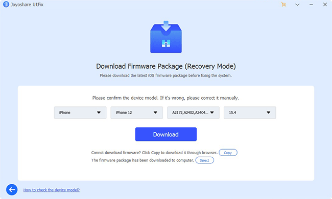 download compatible firmware package