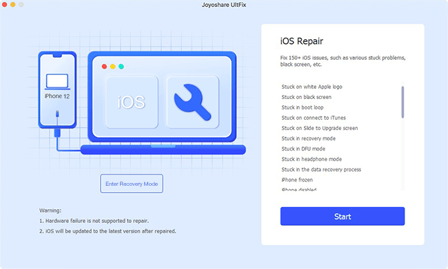 joyoshare ultfix mac main interface