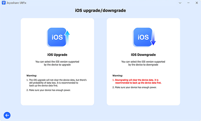 choose ios downgrade