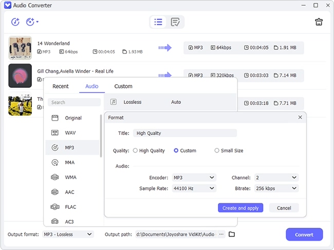 choose an output format