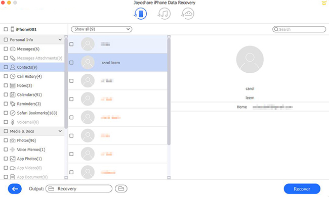 recover contacts iphone mac