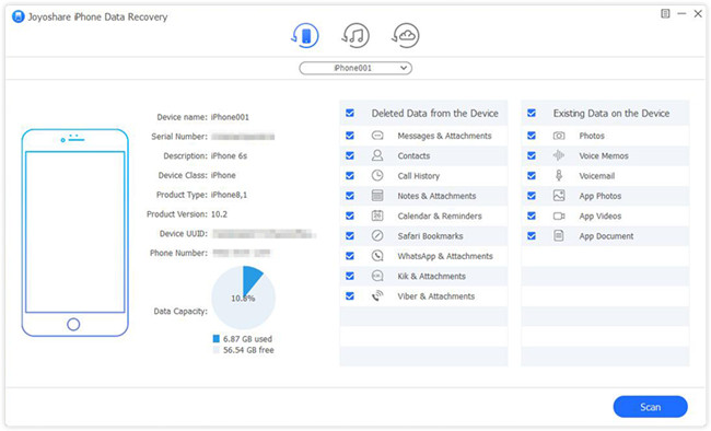 joyoshare iphone data recovery win