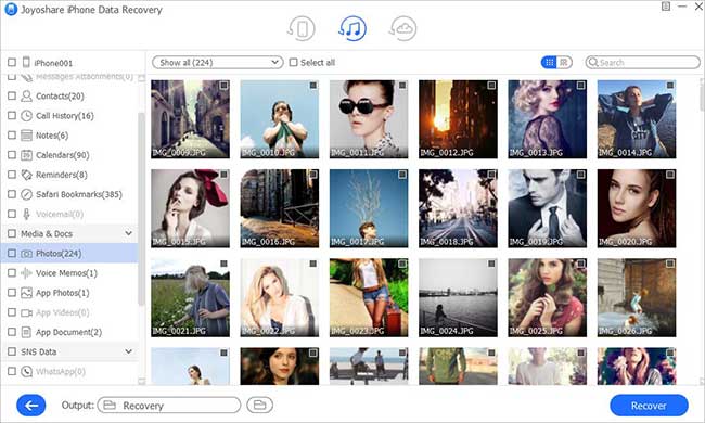 photo vault recovery on joyoshare itunes