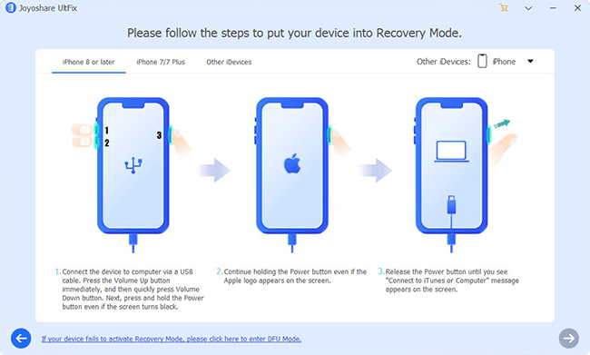 put iphone x into recovery mode