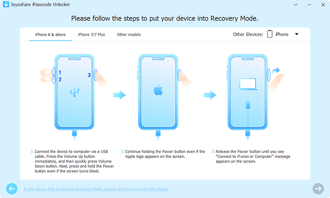 put iphone into recovery or dfu mode