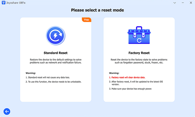 reset device with joyoshare ultfix