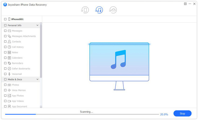 choose itunes backup and scan