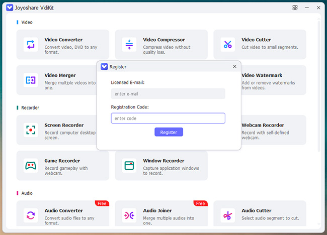 launch and register vidikit on win