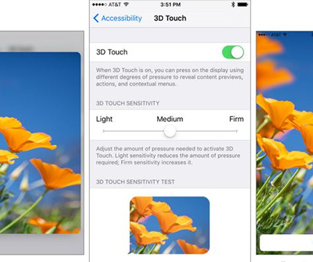 3d touch settings