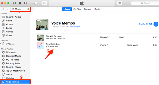 access voice memos with itunes