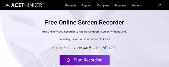 acethinker online screen recorder
