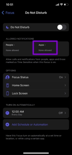 check focus settings
