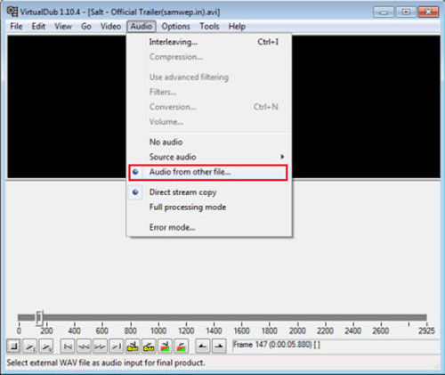 add audio to avi virtualdub