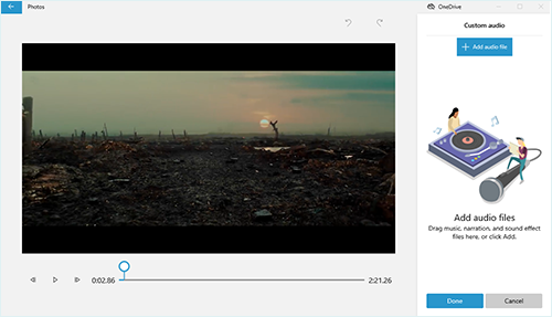 add music to mp4 in windows photos app