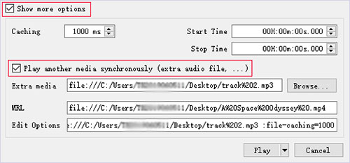 add mp3 audio to mp4 vlc