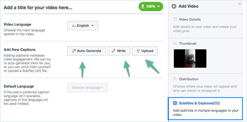 add captions on facebook