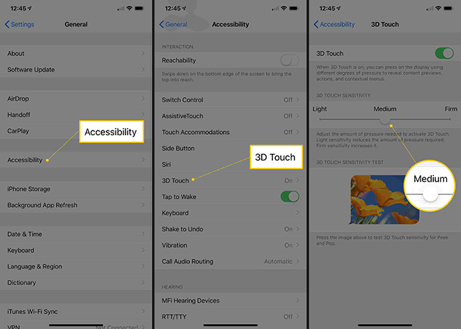 adjust touch screen sensitivity settings