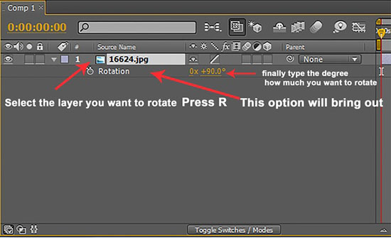 after effects rotate video