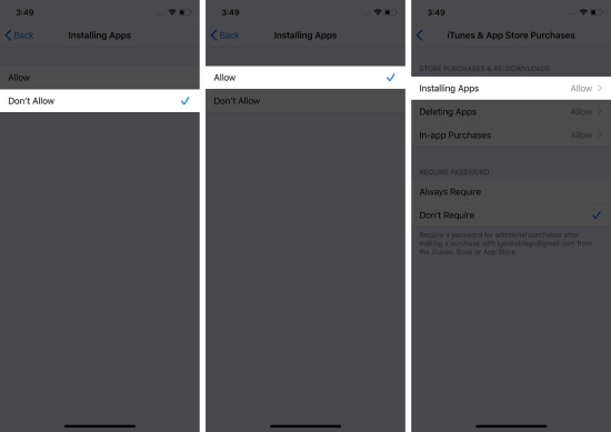 allow enable installing apps