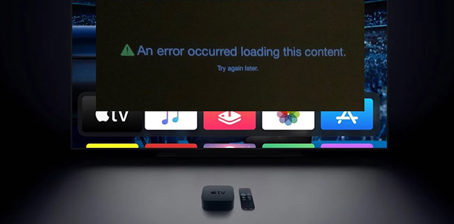 an error occurred loading this content apple tv