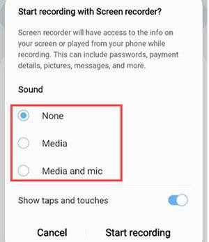 android screen recording media and mic