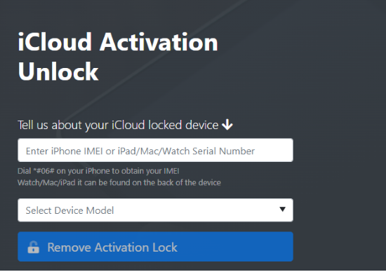 remove activation lock with online removeral
