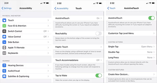 assistive touch idle capacity