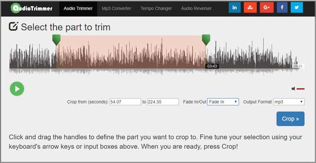 audio trimmer select