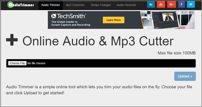audio trimmer upload mp3