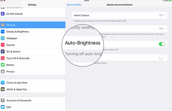 turn off auto brightness