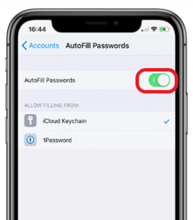 turn on autofill passwords on iphone