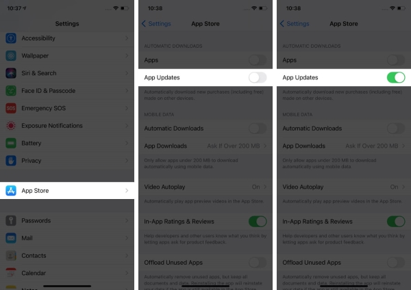 automatic update software on iphone