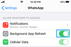 background app refresh whatsapp on iphone