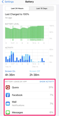 monitor battery usage