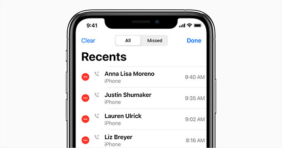 clear recent call logs