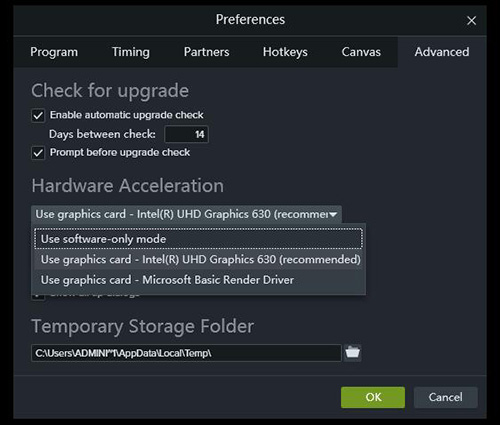 camtasia use software only