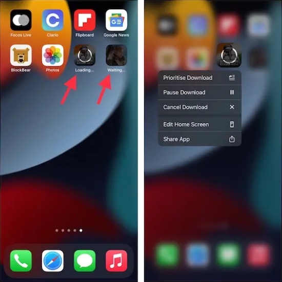 cancel download apps