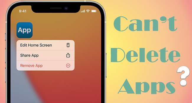 can't delete apps on iphone