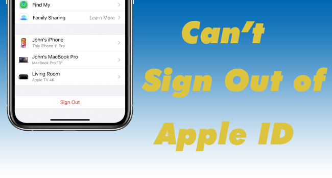 can't sign out of apple id