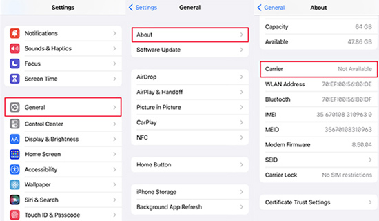 update carrier setting