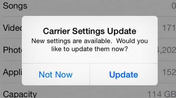 check and update carrier settings