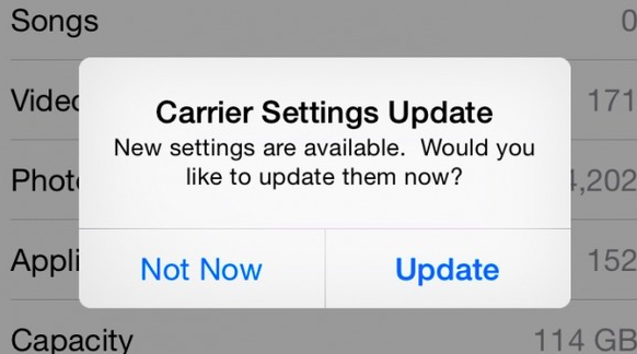 carrier settings update