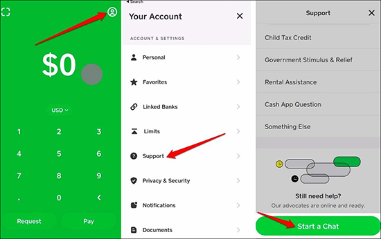 contact cash app support