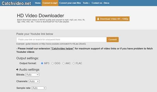 catchvideo.net youtube to flac downloader