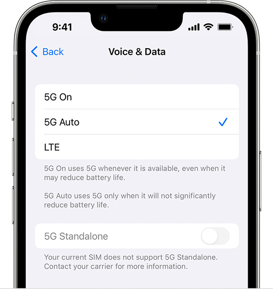 turn off 5g